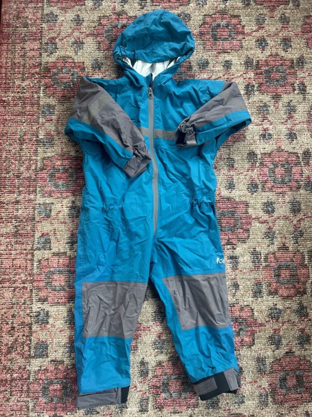 Oaki Blue & Gray Kids Waterproof One-Piece Rain Suit